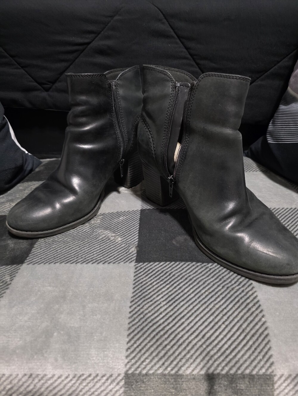 Black Women's Ankle Booties with Side Zip
